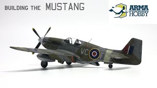 Full BuildP51BC Mustang Arma Hobby 172【プラモデル 戦闘機】 [upl. by Aronael]