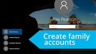 Windows 10 Add user accounts for family members [upl. by Raphael]