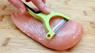 Ein Trick mit dem Gemüseschäler Tolles Rezept mit Hähnchenbrust ohne Backofen ASMR [upl. by Ettenor]