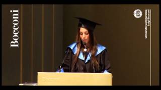 ALESSANDRA CESTARO DISCORSO DI LAUREA BOCCONI 2013youtube [upl. by Ikciv]