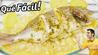 BESUGO al HORNO 😍🍽🐠 Pescado blanco Receta fácil 😍 🍽🐠 Truco Patatas PARGO RECETA FÁCIL y SANA [upl. by Clarance]