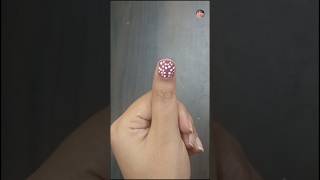 Pink dotted simple Indian nail art at home 💅 trending nails nailart viralshort [upl. by Zawde]