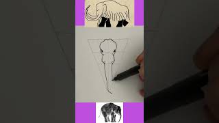 Elefant Zeichnen Lernen🐘 🐘shorts zeichnen drawing tutorial draw [upl. by Mclaurin]