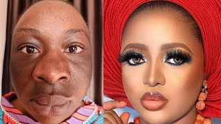 VIRAL 👉😱 Bridal Gele And Makeup Transformation 💉 Cirurgia Plastica ✂️🔥 Makeup Tutorial😳 [upl. by Eahsan]