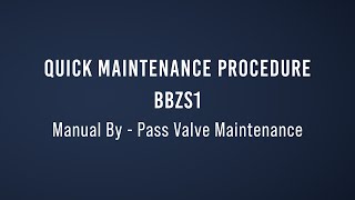 Quick maintenance Manutenzione valvole BBZS1 Manual By pass valve  Bypass manuale [upl. by Ahsaek]