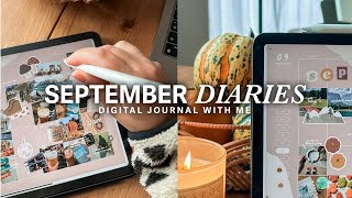 iPad Journal with me September Diaries Digital Journal on Goodnotes 6 Life lately Monthly recap [upl. by Trow]