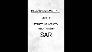 Medicinal Chemistry1Unit5SARpharmacy pharmacynotes writtennotes shorts [upl. by Dripps]