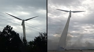 EXPLOSIVES DEMOLITION  V47 Wind Turbines [upl. by Lyrem]