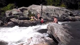 Jumping into Bull Sluice on the Chattooga River [upl. by Atiugram]