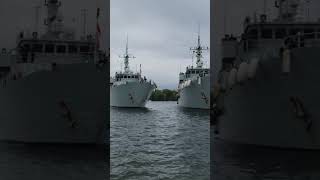 NAVY BOATS DOCKING IN BADDECK [upl. by Hartfield]