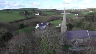 Aerial view of Llanwenllwyfo church dulas Anglesey Dji phantom 3 pro [upl. by Cesaro]