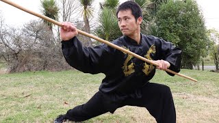 Shaolin Kung Fu Wushu Basic Staff Training for Beginners [upl. by Tanya]