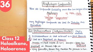 36 Polyhalogen compounds Freons DDT Chloroform Haloalkane organic class12 neet jee [upl. by Ainezey]