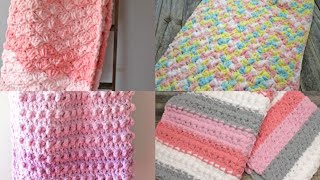 4 Girl Bernat Baby Blanket Crochet Pattern Super Chunky Yarn 6 Easy [upl. by Inger]