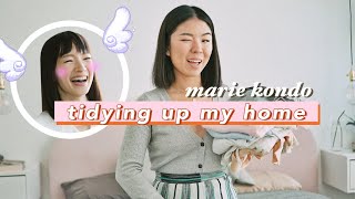 I Marie Kondo Tidied My Apartment  Organizing Closet Desk and Kitchen using KonMari Method [upl. by Bettencourt]