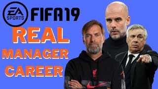 FIFA 19 REAL MANAGER MOD IN CAREER AND KICKOFF [upl. by Atalanti402]