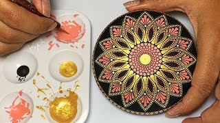 Mandala Art Dot Painting Rocks Tutorial Painted Stones for Beginners How To Drawing Satisfying Video [upl. by Goldarina]