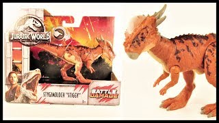 Jurassic World Mattel Battle Damage Stygimoloch Stiggy  NEW Dinosaur Toy Unboxing amp Review [upl. by Hnahym]