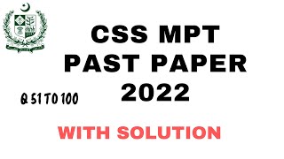 CSS MPT past paper 2022  css mpt preparation [upl. by Angell]