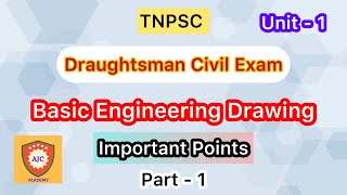 TNPSC  Draughtsman Civil ExamUnit  1Basic Engineering DrawingImportant Points  1 [upl. by Ziom]