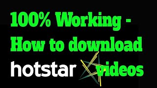 How to Download Video From Hotstar [upl. by Nallij]