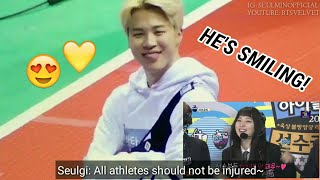 BTS Jimin reaction to Red Velvet Seulgi Aegyo  ISAC 2018 FANMADE [upl. by Pepita918]