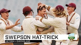 Hattrick Three lbws hands Swepson rare feat  Marsh Sheffield Shield 201920 [upl. by Aiyekal798]