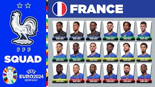 FRANCE SQUAD EURO 2024  FRANCE SQUAD DEPTH EURO 2024  UEFA EURO 2024 GERMANY [upl. by Veleda]