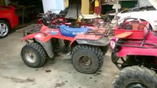 Quick review Honda trx 350 vs Suzuki quadrunner vs Yamaha grizzly 350 [upl. by Furiya]