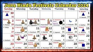 Hindu Festivals June Calendar 2024 [upl. by Korb494]