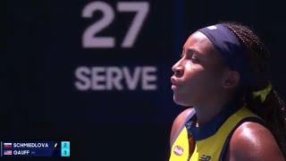 Coco Gauff dominating early vs Anna Karolina Schmiedlova Tennis Reporting AO R1 [upl. by Ark]