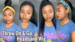 HEADBAND WIG 🤔 Most Beginner Friendly Human Hair Wig EVER  Throw On amp Go  Myfirstwig [upl. by Anelam]