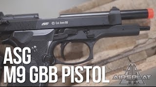 ASG M9 Heavy Weight GBB Airsoft Pistol  AirSplat On Demand [upl. by Nomzzaj]