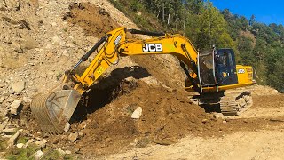 Mountain Road Rescue Excavator Battles Landslide  Excavator Planet [upl. by Alleinad]