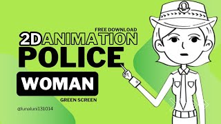 Police Woman Skets 2D Animation Green Screen  Free Download 2d animationvideo [upl. by Deirdre]