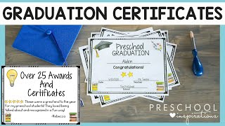 Preschool and Kindergarten Graduation Certificates [upl. by Stew942]