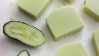 Homemade cucumber soap🥒 A cooling recipe [upl. by Maharba31]