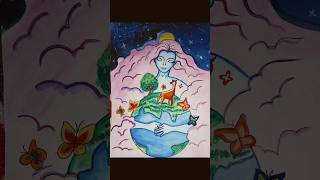 Save Earth save life sketcher shreya art viral shorts [upl. by Sena136]