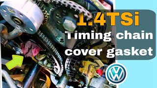 oil leak problem  vw 14 tsi timing chain cover [upl. by Anayet]