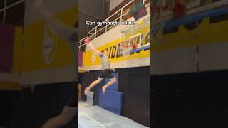 Can gymnasts dunk 🏀🔥 gymnast dunk challenge sports gymnastics olympics basketball [upl. by Lleda]