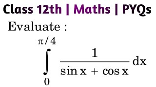 Int 0 to π4 1sin x  cos x dx  Evaluate int0pi41sin x  cos xdx definiteintegral [upl. by Courcy807]