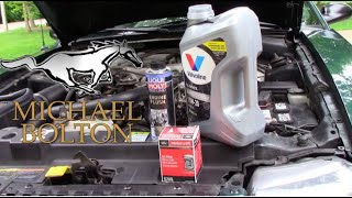 2002 Mustang 38 V6 Oil Change and LiquiMoly Engine Flush High Mileage [upl. by Ridinger423]