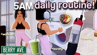 5am Daily Productive Routine 🧸  Roblox Berry Avenue Roleplay [upl. by Bergwall]