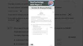 AQA Alevel Psychology 2024 Paper 2 Biopsychology [upl. by Inahet]