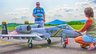 GIANT A10 WARTHOG RC TURBINE JET WITH REAL GUNS FLIGHT DEMONSTRATION [upl. by Elburt31]