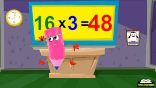 School Tutorial  16 Times Table Song  Kids Songs With Lyrics [upl. by Anelra]