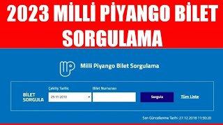 2023 MİLLİ PİYANGO BİLET SORGULAMA [upl. by Ahsiyn134]