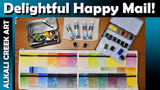 Really Fun Watercolors in Delightful Happy Mail A PreChristmas Art Haul and SwatchaThon [upl. by Aubert]