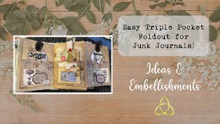 Easy Triple Pocket Fold Out for Junk Journals [upl. by Uchida]