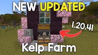 NEW UPDATED Kelp Farm in Minecraft Bedrock 12041  XP Bone Meal Fuel [upl. by Carole]